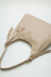 Nexora Suni Deri Çharm Hediyeli Kadın Omuz ve Kol Çantası - Deri Vizon